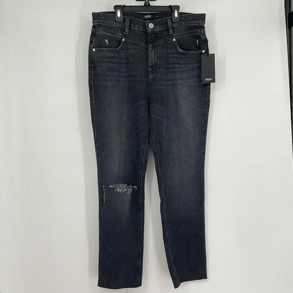 Hudson Jeans Holly High Rise Straight in Washed Black Size 33 NWT - Picture 2 of 10